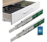 KOTARBAU® 1 paire (2 pièces) de glissières télescopiques sur roulements à billes 250 mm Sortie totale Glissières avec fermeture en douceur pour tiroirs à fermeture automatique