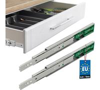 KOTARBAU® 1 paire (2 pièces) de glissières télescopiques sur roulements à billes 300 mm Sortie totale Glissières de tiroirs avec fermeture en douceur Fermeture automatique pour tiroirs