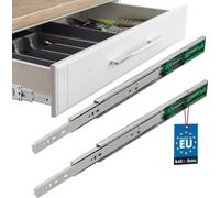 KOTARBAU® 1 paire (2 pièces) de glissières télescopiques sur roulements à billes 400 mm Sortie totale Glissières avec fermeture en douceur pour tiroirs à fermeture automatique