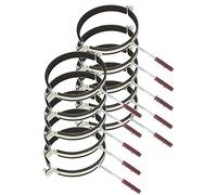 KOTARBAU® 10 pces. Collier de Serrage Tuyau - Acier Galvanisé - 8" - Fixation pour Tube - Collier de Fixation - avec Joint en Caoutchouc - avec Chevilles - Noir Argenté