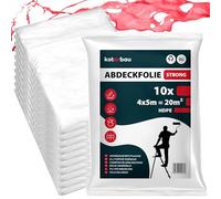 KOTARBAU® 10 x Bâche Protection Peinture | Bâches De Protection | Bâche Protection Sol | Bâche Protection Peinture | Film Plastique Protection | Protection Peinture Sol | Film De Masquage