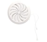 KOTARBAU® 100-150 mm - Grille d'aération réglable et refermable avec moustiquaire ronde - Blanche