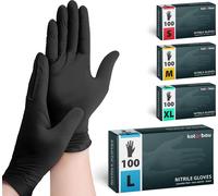KOTARBAU® 100 pièces boîte de gants jetables en nitrile Gants jetables L Gants noirs Gants en caoutchouc jetables Gants de protection Accessoires d'atelier Gants de cuisine Gloves