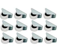 KOTARBAU® 12 pcs Roues de transport Ø 40 mm Caoutchouc Univer. Cadre en acier Roulettes de meuble Tous les sols Roulettes pivotantes Caisses Fixes Roulettes coulissantes Roulettes d'outillage Roulette