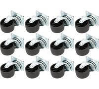 KOTARBAU® 12 pcs Roulettes de meuble Ø 40 Adaptées à tous les sols Roulettes pivotantes en plastique Roulettes de transport Roulettes de canapé Roulettes coulissantes Roulettes à outils Roulettes pour