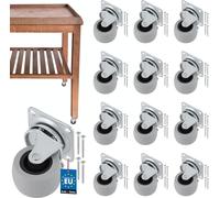 KOTARBAU® 12 pcs Roulettes de meuble Ø 40 Adaptées à tous les sols Roulettes pivotantes Roulettes en caoutchouc Roulettes de transport Roulettes de canapé Roulettes coulissantes Roulettes à outils Rou