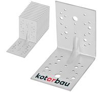 KOTARBAU® 12 Pièces Équerre De Fixation - Acier Galvanisé - 130 x 130 x 100 mm - Argent - Renfort d'angle Métal - Équerre de Fixation Renforcée - 90 Degrés