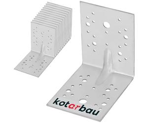 KOTARBAU® 12 Pièces Équerre De Fixation - Acier Galvanisé - 130 x 130 x 100 mm - Argent - Renfort d'angle Métal - Équerre de Fixation Renforcée - 90 Degrés