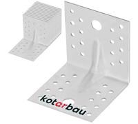 KOTARBAU® 12 Pièces Équerre De Fixation - Acier Galvanisé - 80 x 80 x 80 mm - Argent - Renfort d'angle Métal - Équerre de Fixation Renforcée - 90 Degrés