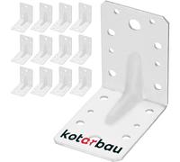 KOTARBAU® 12 Pièces Équerre De Fixation - Acier Galvanisé - 90 x 90 x 65 mm - Argent - Renfort D'Angle Métal - Équerre de Fixation Renforcée - 90 Degrés