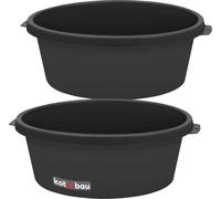 KOTARBAU® 2 pcs. bac à mortier 11 L bac à mortier noir bac plastique ⌀ 30 cm bac à maçon rond seau de construction seau à mortier bac plastique bac à maçonnerie bac à mortier grand bac plastique