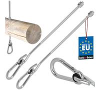 KOTARBAU® 2 pcs Crochet de Balançoire - Acier Galvanisé - M10 x 330 mm - Argent - avec Mousqueton - pour Bois - Accroche Balancoire - Résistant