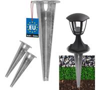 KOTARBAU® 2 pcs Piquet de terre Douille à enfoncer pour éclairage de jardin ⌀ 115mm acier galvanisé Piquet de terre Ancrage de terre Support de sol à enfoncer pour lampes de jardin Douille de sol à en