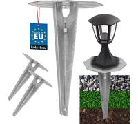 KOTARBAU® 2 pcs. Piquet de terre Douille à enfoncer pour éclairage de jardin 190 mm acier galvanisé Piquet de terre Ancrage de sol Support de sol à enfoncer pour lampes de jardin Douille de sol à enfo