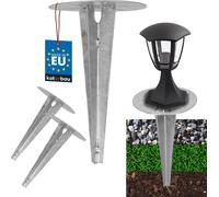 KOTARBAU® 2 pcs Piquet de terre Douille à enfoncer pour éclairage de jardin ⌀ 190mm galvanisé Acier Piquet de terre Ancre de terre Support de sol à enfoncer pour lampes de jardin Douille de sol à enfo