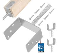 KOTARBAU® 2 x Support De Poteau En U De 141 Mm Galvanisé Pour Ancrage En Béton | Support Poteau À Enfoncer | Support Poteau Bois | Pied Poteau | Fixation Poteau Bois | Pied De Poteau À Sceller