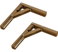 KOTARBAU® 2 pièces Console pliante 200 x 165 mm, Or Toutes les couleurs Supports Acier Supports muraux Pinces Étagère angulaire Support d'étagère Support d'angle d'étagère Charge lourde