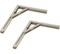 KOTARBAU® 2 pièces Console pliante 300 x 260 mm Argent Toutes les couleurs Supports Supports en acier Supports muraux Pinces Étagère angulaire Support d'étagère Support d'angle d'étagère Charge lourde