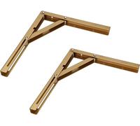 KOTARBAU® 2 pièces Console pliante 300 x 260 mm Or Toutes les couleurs Supports Supports acier Supports muraux Pinces Étagère angulaire Support d'étagère Support d'angle d'étagère Charge lourde