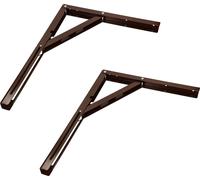 KOTARBAU® 2 pièces Console pliante 400 x 300 mm Marron Toutes les couleurs Supports Supports en acier Supports muraux Pinces Étagère angulaire Support d'étagère Support d'angle d'étagère Charge lourde
