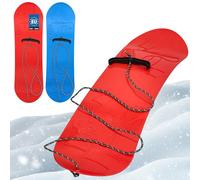 KOTARBAU® 2 pièces Snowboard Enfant - PVC - 68x20 cm - Bleu & Rouge - avec Corde - Luge à Neige - Traineau a Neige - Luge Enfant - Résistant Léger - Snowboard sans Fixation