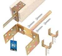 KOTARBAU® 2 pièces Support de Poteau à Sceller - Acier - 200 mm - Or - Support Poteau Bois - Largeur Réglable 0-160 mm - avec Ancrage Béton - pour Poteaux et Poutres Bois