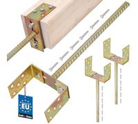 KOTARBAU® 2 x Support De Poteau Carré Avec Pied | Pied Poteau 0-160 mm x 400 mm En U | Support Poteau Bois En Acier Galvanisé | Support Poteau À Enfoncer | Largeur Réglable | Support Poteau À Planter