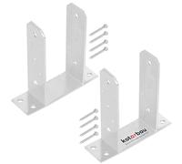 KOTARBAU® 2 Pièces Support Poteau Bois - à Visser - TT - Acier Galvanisé - 100 mm - Argent - Pied de Poteau - Fixation Robuste - Embase