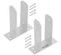 KOTARBAU® 2 Pièces Support Poteau Bois - à Visser - TT - Acier Galvanisé - 70 mm - Argent - Pied de Poteau - Fixation Robuste - Embase