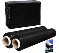 KOTARBAU® 2 rouleaux de film d'emballage film étirable 1,5 kg | L 285 m L 50 cm | Film étirable noir Rouleau de film étirable Film d'emballage film de déménagement pour meubles Film d'emballage film é