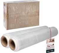 KOTARBAU® 2 rouleaux de film d'emballage film étirable 1,5 kg | L 285 m L 50 cm | Transparent Rouleau de film étirable film étirable transparent film d'emballage transparent film de déménagement pour