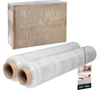 KOTARBAU® 2 rouleaux de film d'emballage film étirable 2,6 kg | L 350 m L 50 cm | Transparent Rouleau de film étirable film transparent film d'emballage transparent film de déménagement pour meubles f