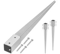 KOTARBAU® 2 x 46 x 46 x 600 mm Support de Poteau a enfoncer en Acier galvanisé Lourd | Support de Poteau carré en métal entraîné a Planter | Support Poteau Bois | Support Poteau A Enfoncer