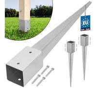 KOTARBAU® 2 x 81 x 81 x 750 mm support de poteau a enfoncer en acier galvanisé lourd | Support de poteau carré en métal entraîné a planter | Support Poteau Bois | Support Poteau A Enfoncer