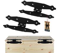 KOTARBAU® 2 x Charnière centrale en H | Charniere Porte Lourde | Charnières de Portes | Charnière Porte Lourde | Charniere Portail noire 20,5 x 10 cm