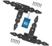 KOTARBAU® 2 x Charnière en T de 150 mm en Acier noir | Charniere Porte Lourde | Penture | Charniere Portail | Charnière Porte Lourde | Penture Volet Bois | Charnieres | Charniere Noir | Charnières