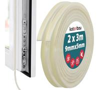 KOTARBAU® 2 x Joint Porte en mousse | Joint Fenetre Isolation | Joint de Porte D'entrée | Joint Isolation Porte | Joint Porte Entre | Isolant Porte D'entrée | Joint Fenetre Pvc 5x9 mm x 3m fin PU1