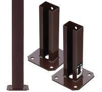 KOTARBAU® 2 x Support De Poteau 60 x 40 mm en Acier | Support De Poteau À Visser Marron Pour Poteaux | Pied Poteau | Platine Poteau | Support Poteau Bois | Fixation Poteau Bois | Support Poteau