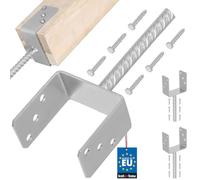 KOTARBAU® 2 x Support De Poteau en U De 121 Mm Galvanisé pour Ancrage en Béton | Support Poteau À Enfoncer | Support Poteau Bois | Pied Poteau | Fixation Poteau Bois | Pied De Poteau À Sceller