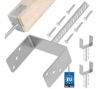 KOTARBAU® 2 x Support De Poteau En U De 151 Mm Galvanisé Pour Ancrage En Béton | Support Poteau À Enfoncer | Support Poteau Bois | Pied Poteau | Fixation Poteau Bois | Pied De Poteau À Sceller