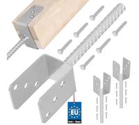 KOTARBAU® 2 x Support De Poteau en U De 61 mm Galvanisé pour Ancrage en Béton | Support Poteau À Enfoncer | Support Poteau Bois | Pied Poteau | Fixation Poteau Bois | Pied De Poteau À Sceller