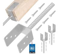 KOTARBAU® 2 x Support De Poteau en U De 71 mm Galvanisé pour Ancrage en Béton | Support Poteau À Enfoncer | Support Poteau Bois | Pied Poteau | Fixation Poteau Bois | Pied De Poteau À Sceller