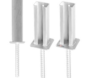 KOTARBAU® 2 x Support De Poteau |Support Poteau Bois en Acier Galvanisé |Support Poteau À Enfoncer 60x40 |Pied Poteau Réglable |Fixation Poteau Bois |Platine Poteau Bois |Support Poteau À Enfoncer