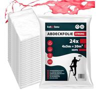 KOTARBAU® 24 x Bâche Protection Peinture | Bâches De Protection | Bâche Protection Sol | Bâche Protection Peinture | Film Plastique Protection | Protection Peinture Sol | Film De Masquage