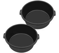 KOTARBAU® 2x 11L Bol De Construction | Bac De Construction ⌀ 300mm | Récipient De Mélange PVC Noir | Grande Bassine Plastique XXL | Seau Maçon | Bac À Mortier | Seau De Maçon | Bassine Plastique Ronde