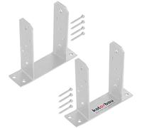KOTARBAU® 2x Support De Poteau Carré | Pied Poteau 120 mm TT | Support Poteau Bois En Acier Galvanisé | Support Poteau À Enfoncer