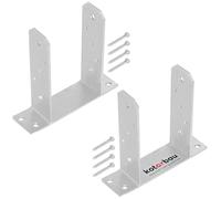 KOTARBAU® 2x Support De Poteau Carré | Pied Poteau 90 mm TT | Support Poteau Bois En Acier Galvanisé | Support Poteau À Enfoncer