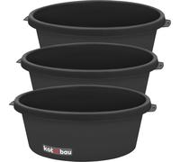 KOTARBAU® 3 pcs. bac à mortier 11 L bac à mortier noir bac plastique ⌀ 30 cm bac à maçon rond seau de construction seau à mortier bac plastique bac à maçonnerie bac à mortier grand bac plastique