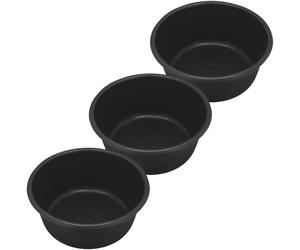 KOTARBAU® 3x 14L Bol De Construction | Bac De Construction ⌀ 400mm | Récipient De Mélange PVC Noir | Grande Bassine Plastique XXL | Seau Maçon | Bac À Mortier | Seau De Maçon | Bassine Plastique Ronde