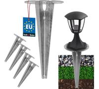 KOTARBAU® 4 pcs piquet de terre douille à enfoncer pour éclairage de jardin ⌀ 150 mm acier galvanisé pique de terre ancre de terre support de sol à enfoncer pour lampes de jardin douille à enfoncer do